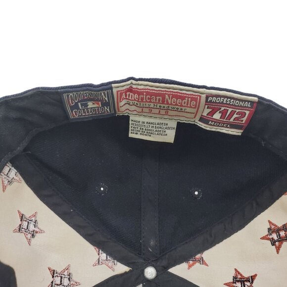 HOUSTON ASTROS Hat‎ Cap Baseball Black/Tan Logo Pattern Fitted 7 1/2 Cooperstown - Picture 7 of 8